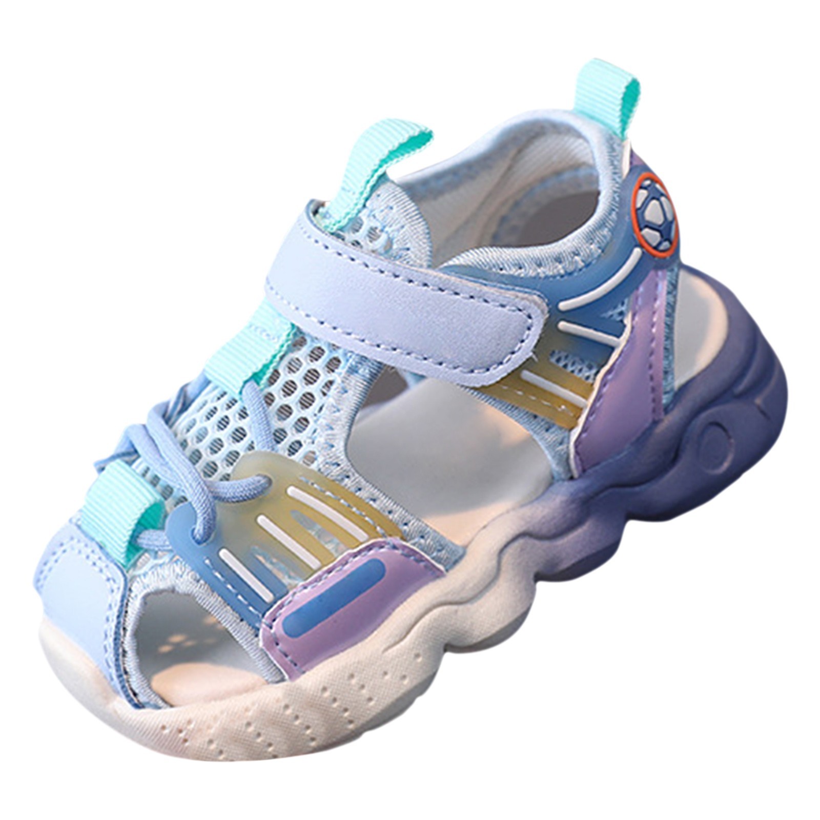 Ketyyh-chn99 Baby Girl Shoes Shoes Flat Sandals Children Girls Sandals Princess Open-toed Soft Bottom Flowers Beach Shoes Blue,7.5